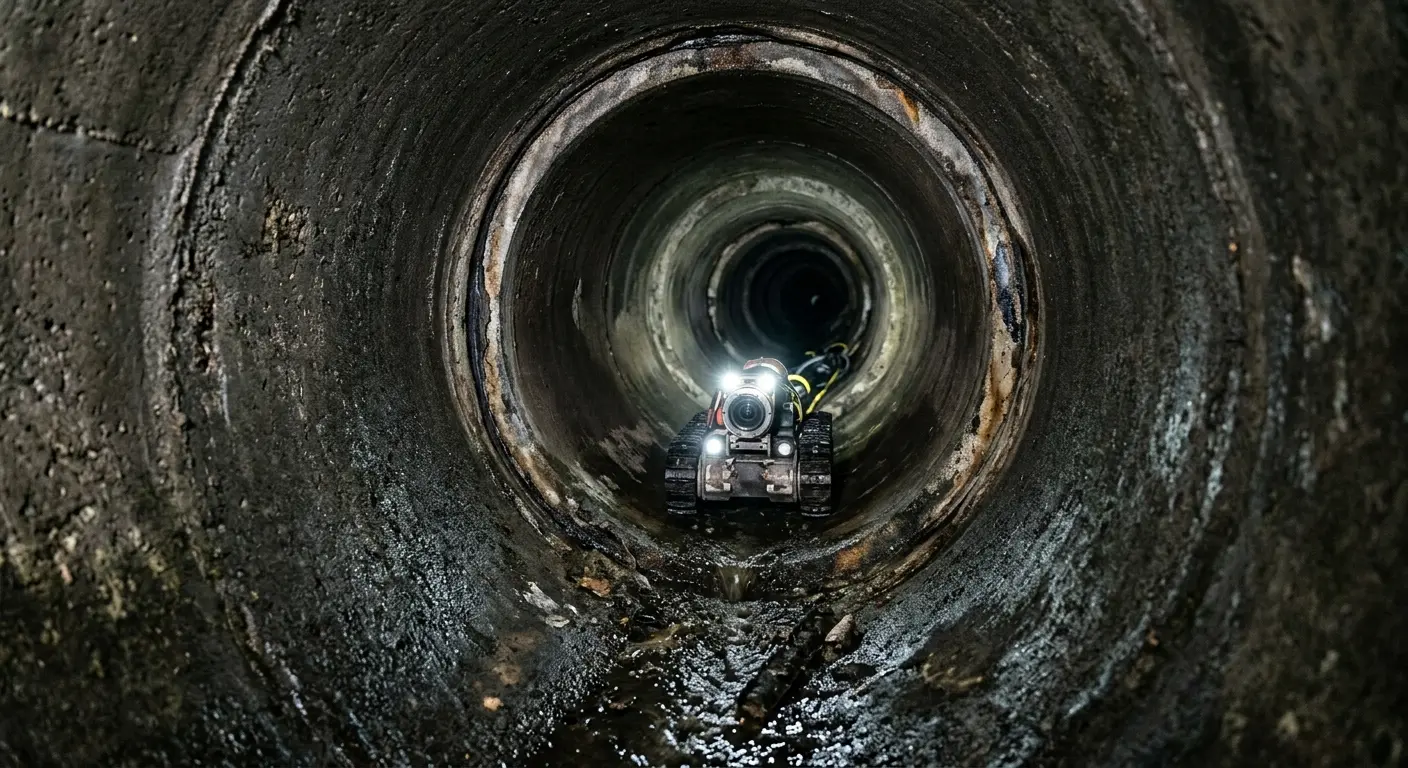 Robotic sewer camera inspecting pipe interior for Sewer Line Repair in Fort Stockton